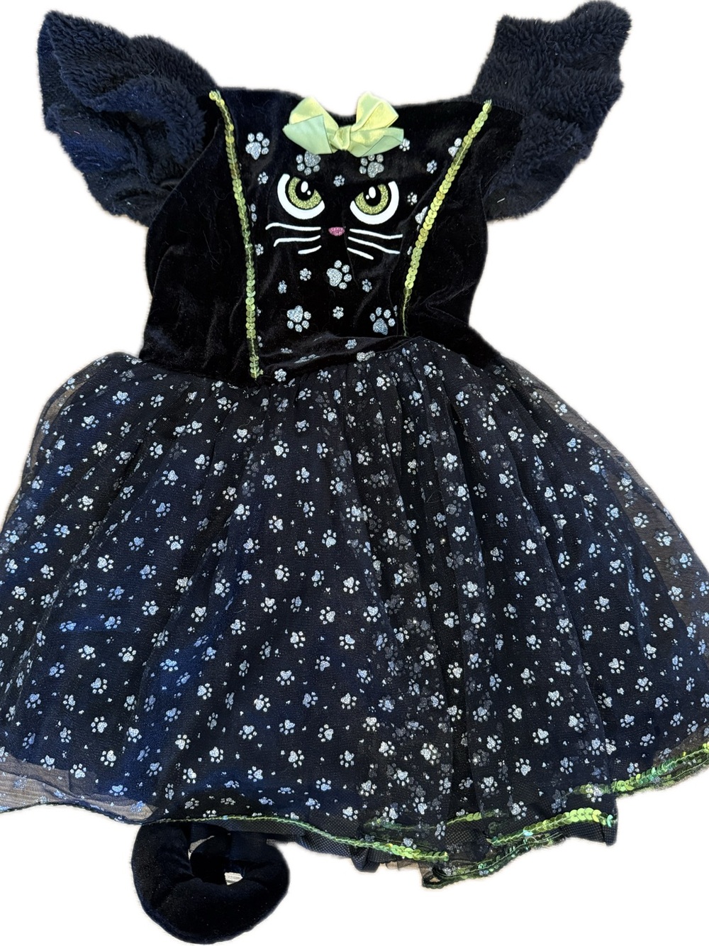 Kids Black Cat Tulle Dress Halloween Costume